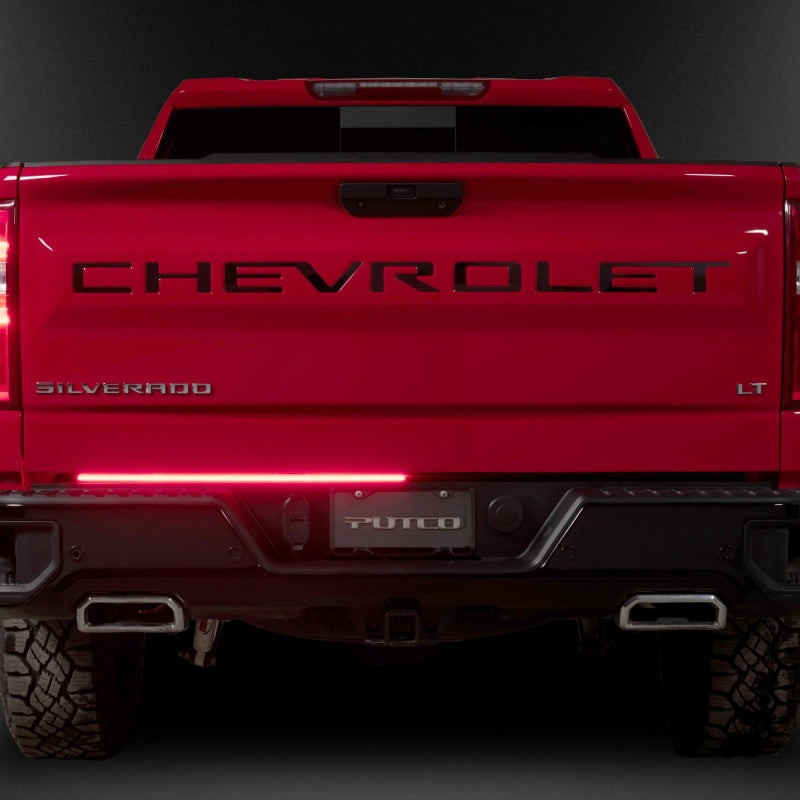 Putco 21-23 Ford F-150 60In Direct Fit Red Blade Kit Tailgate Bars w Factory LED Taillamps Light Tailgate Bar Putco