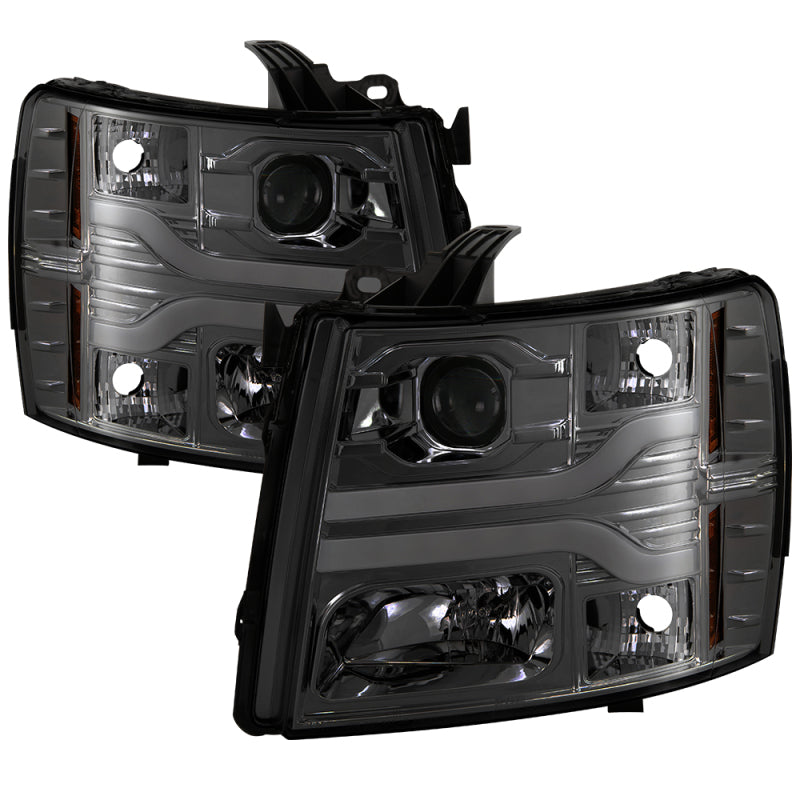 Spyder Chevy Silverado 1500 07-13 Version 3 Projector Headlights - Smoke PRO-YD-CS07V3-LBDRL-SM Headlights SPYDER