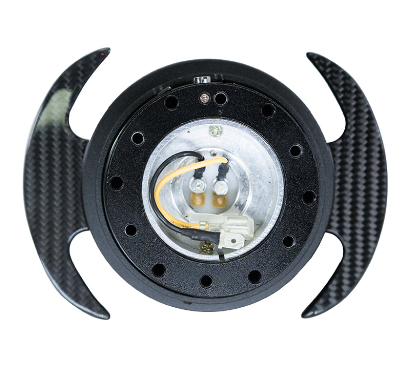 NRG Quick Release Kit Gen 3.0 - Black Body / Black Ring w/ Carbon Fiber Handles Quick Release Adapters NRG