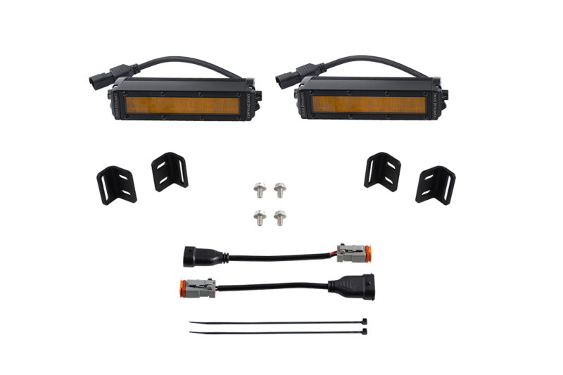 Diode Dynamics 2022 Toyota Tundra SS6 LED Fog Light Kit - Amber Wide Fog Lights Diode Dynamics