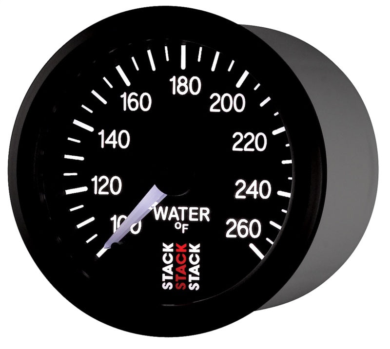 Autometer Stack 52mm 100-260 Deg F 1/8in NPTF Male Pro Stepper Motor Water Temp Gauge - Black Gauges AutoMeter