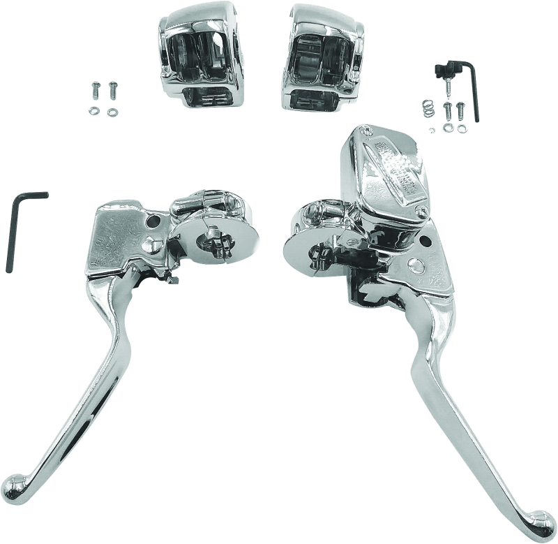 Bikers Choice 15-17 Softail Chrome Handlebar Control Kit 1/2 Inch Bore Single Disc Handlebars Bikers Choice