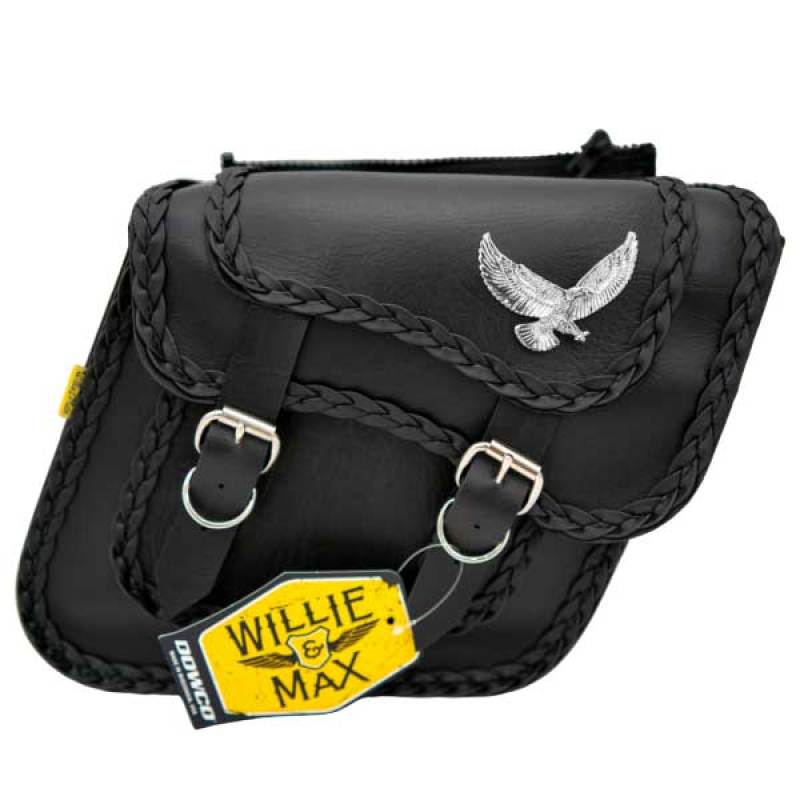 Willie & Max Universal Black Magic Compact Slant Saddlebags (12 in L x 9.5 in W x 5.5 in H) - Black Bags - Saddlebags Willie & Max