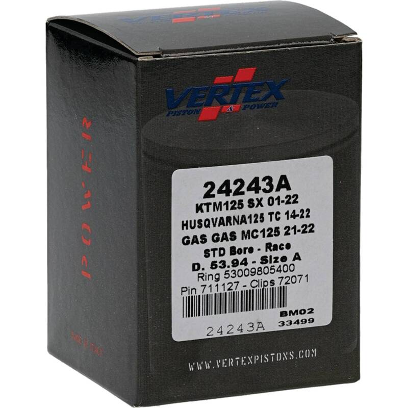 Vertex Piston 01-16 KTM 125 EXC 125cc Cast Race Piston Kit Piston Sets - Powersports Vertex Pistons