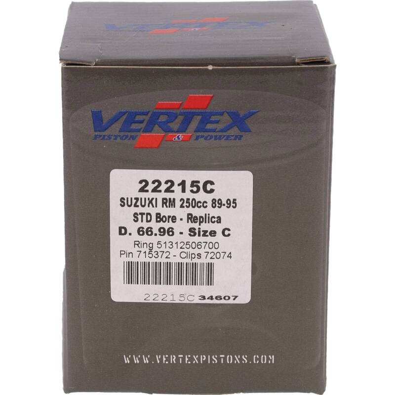 Vertex Piston 89-95 Suzuki RM 250 250cc Cast Replica Piston Kit Piston Sets - Powersports Vertex Pistons
