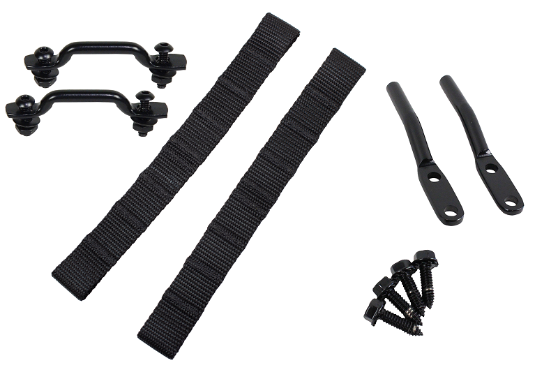 Kentrol 76-95 Jeep CJ/YJ Door Strap Kit Black Powdercoat Stainless Steel Doors Kentrol