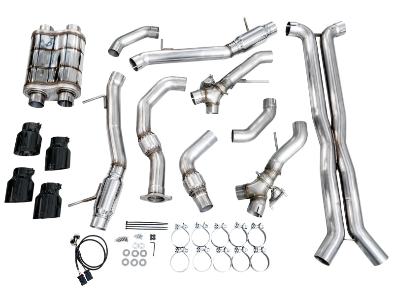 AWE Tuning 2021+ Cadillac CT4-V Blackwing SwitchPath Exhaust - Diamond Black Tips Catback AWE Tuning