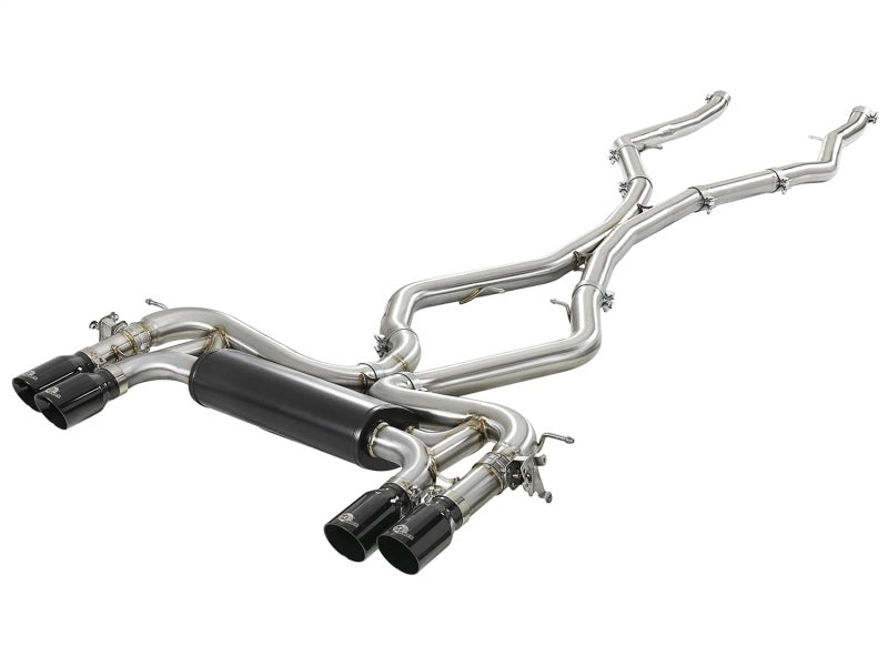 aFe MACH Force-Xp 3.5in. 304 SS C/B Exhaust System 15-18 BMW X5 M (F85) V8-4.4L (tt) - Black Tip Catback aFe