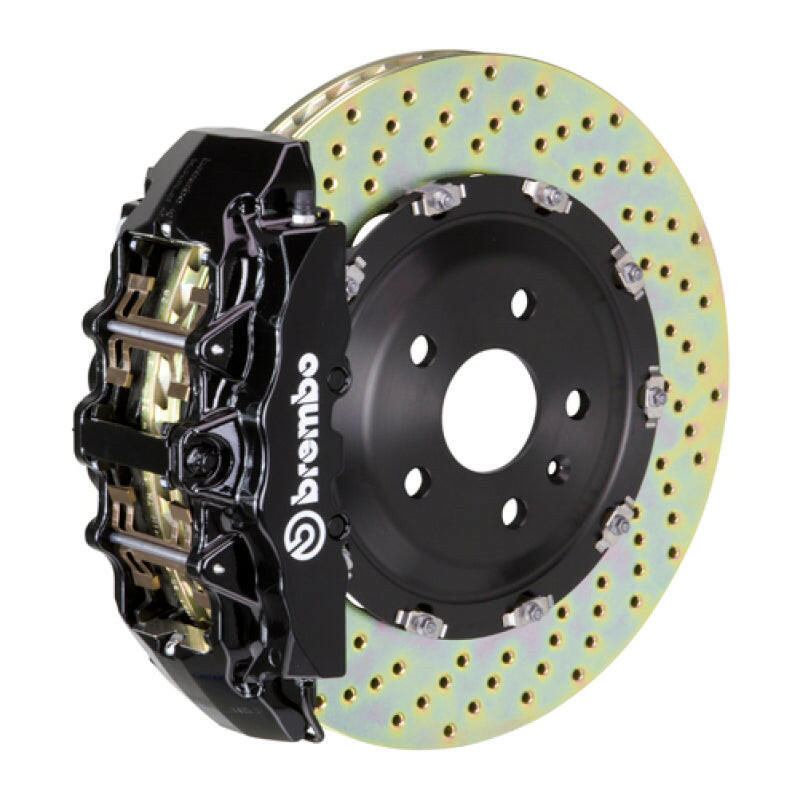 Brembo 08-17 S5 Front GT BBK 6 Piston Cast 380x34 2pc Rotor Drilled-Black Brake Kits - Performance Slot Brembo
