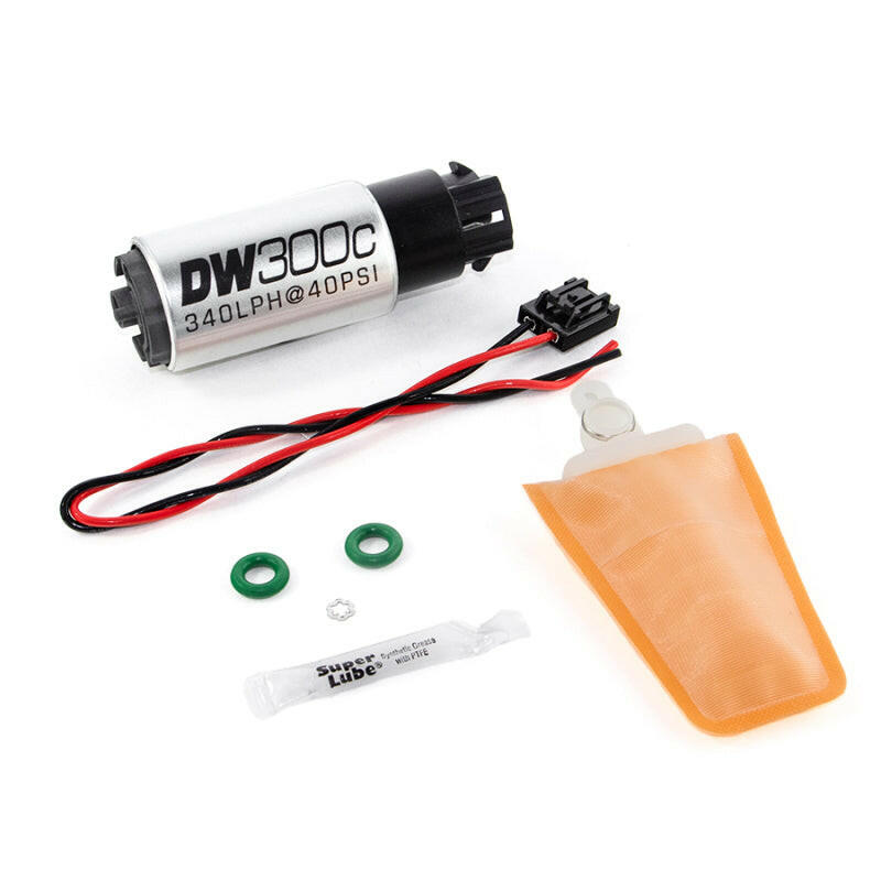 DeatschWerks 340lph DW300C Compact Fuel Pump w/ 04+ Lotus Elise/Exige Set Up Kit (w/ Mounting Clips) Fuel Pumps DeatschWerks