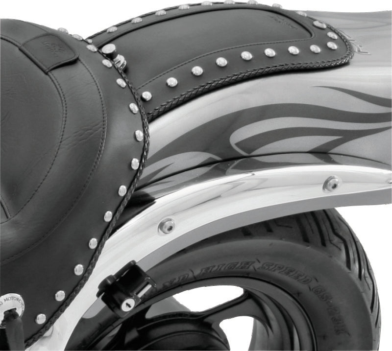 Mustang 01-04 Suzuki 80 Volusia, 05-08 Boulevard C50, 08-09 C109R Fender Bib w/Studs - Black Fender Bibs Mustang Motorcycle