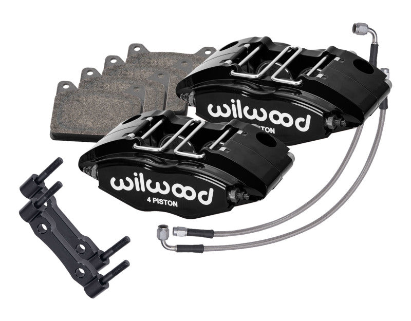 Wilwood 69-74 Porsche 911 Front Powerlite Caliper Kit 3in MT - Black Brake Calipers - Perf Wilwood
