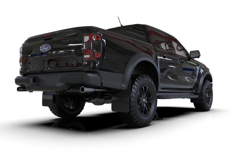 Rally Armor 23-25 Ford Ranger Raptor Black UR Mud Flap Metallic Black Logo Mud Flaps Rally Armor