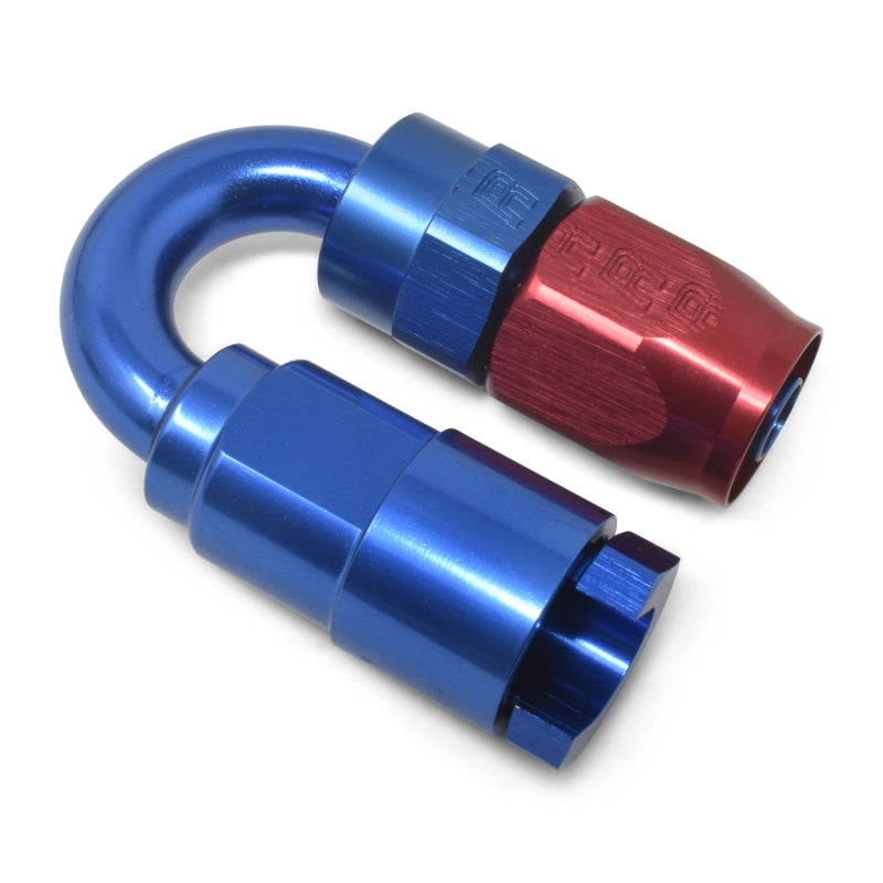 Russell Performance 5/16in SAE Quick Disc Female to -6 Hose Red/Blue 180 Degree Hose End Fittings Russell