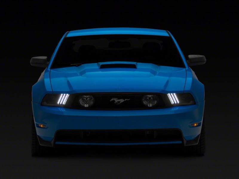 Raxiom 10-12 Ford Mustang LED Projector Headlights SEQL Turn Signals- Blk Housing (Clear Lens) Headlights Raxiom