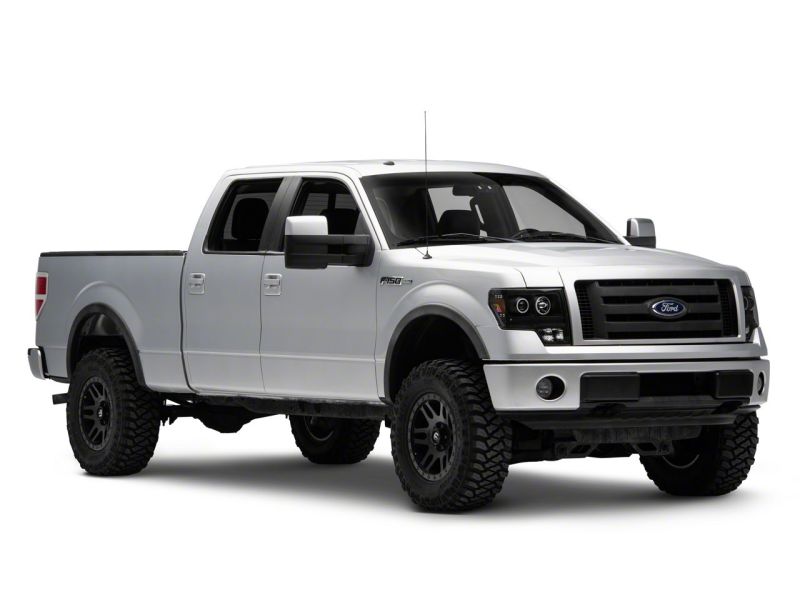 Raxiom 09-14 Ford F-150 Super White LED Halo Projector Headlights- Black Housing (Clear Lens) Headlights Raxiom