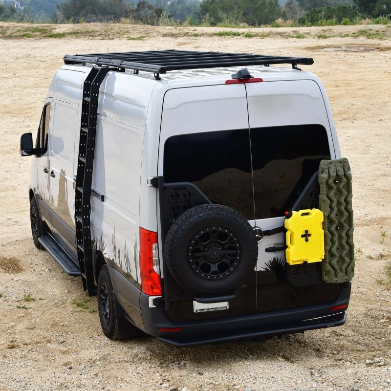 Westin 19-24 Mercedes-Benz Sprinter High Roof Mesa Side Ladder - Textured Black Roof Rack Westin