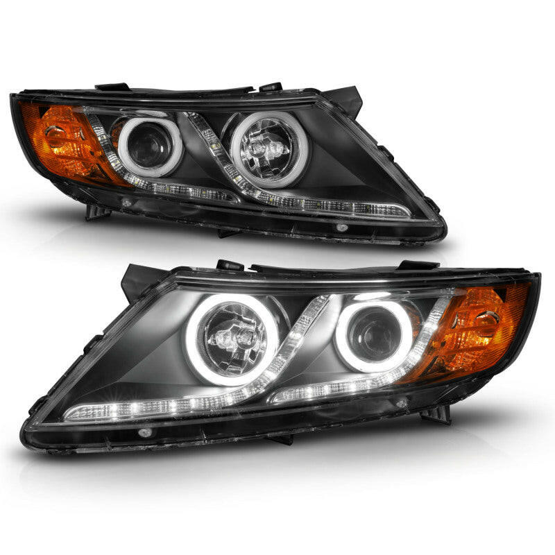 ANZO 2011-2013 Kia Optima Projector Headlights w/ Halo Black (CCFL) Headlights ANZO