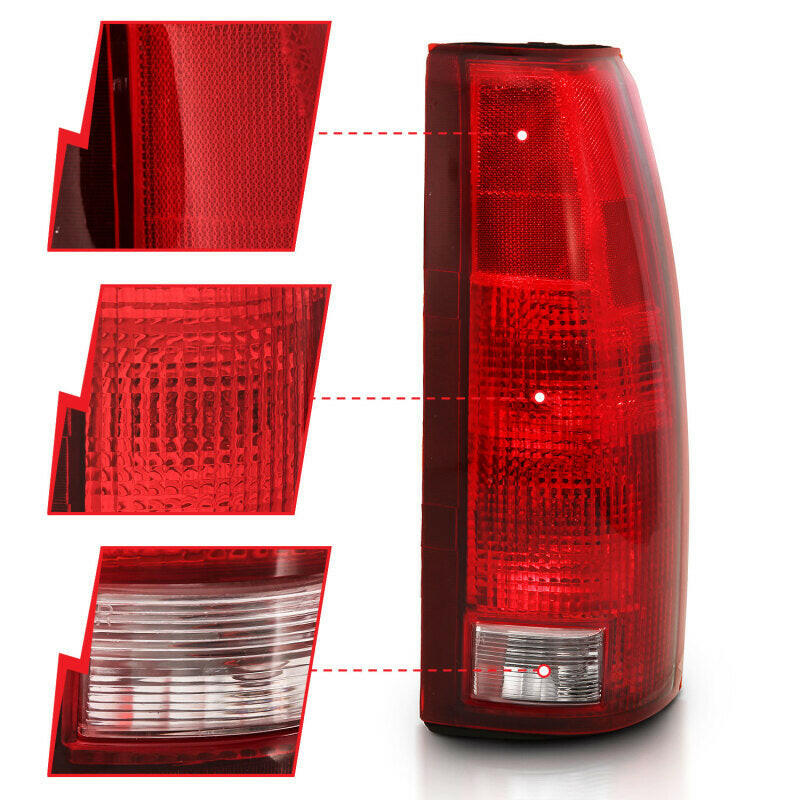 ANZO 1988-1999 Chevy C1500 Taillight Red/Clear Lens w/ Circuit Board(OE Replacement) Tail Lights ANZO