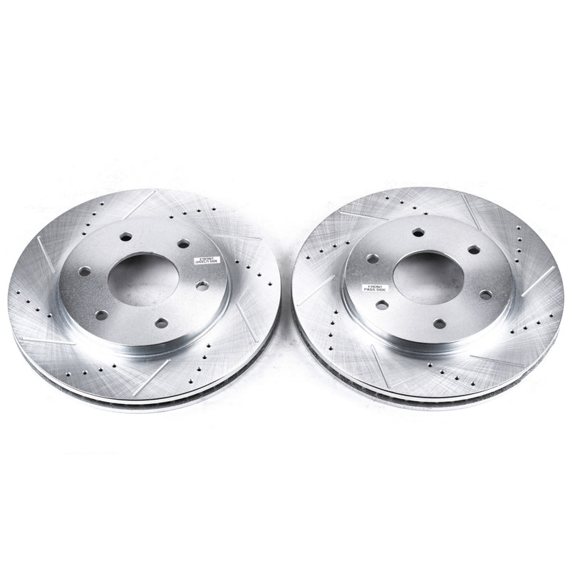 Power Stop 04-05 Infiniti QX56 Front Evolution Drilled & Slotted Rotors - Pair Brake Rotors - Slot & Drilled PowerStop