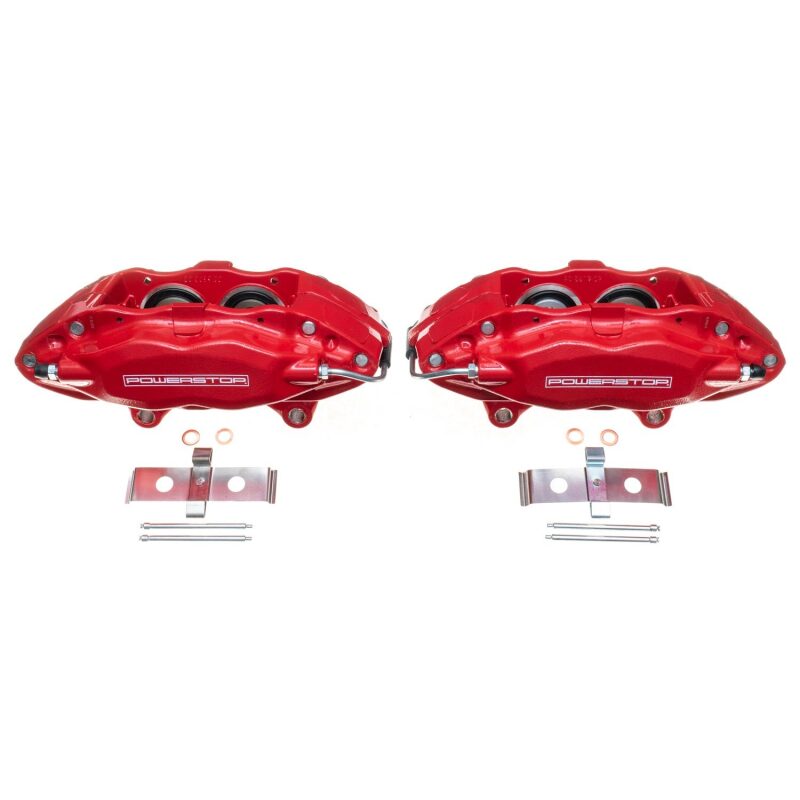 Power Stop 10-15 Chevrolet Camaro Front Red Calipers w/o Brackets - Pair Brake Calipers - Perf PowerStop