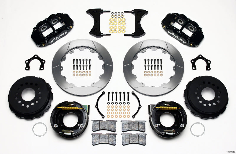 Wilwood Narrow Superlite 4R Rear P-Brk Kit 12.88in Mopar/Dana 2.36in Off w/Snap Ring Bearing Big Brake Kits Wilwood