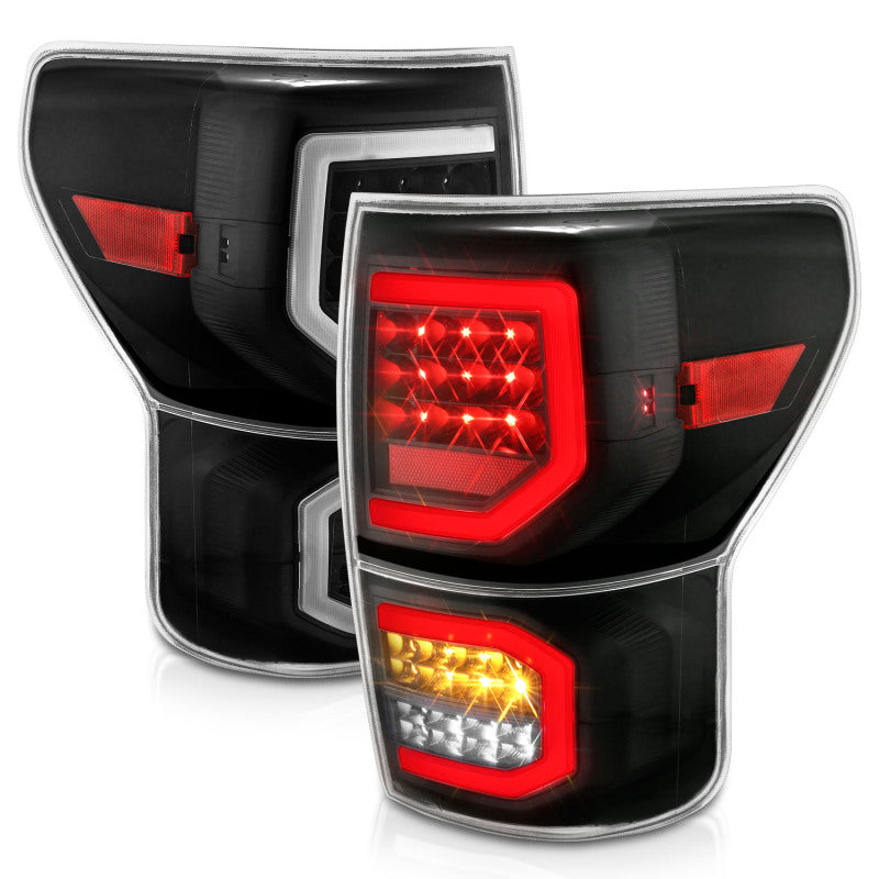 ANZO 2007-2013 Toyota Tundra LED Taillights Plank Style Black w/Clear Lens Tail Lights ANZO