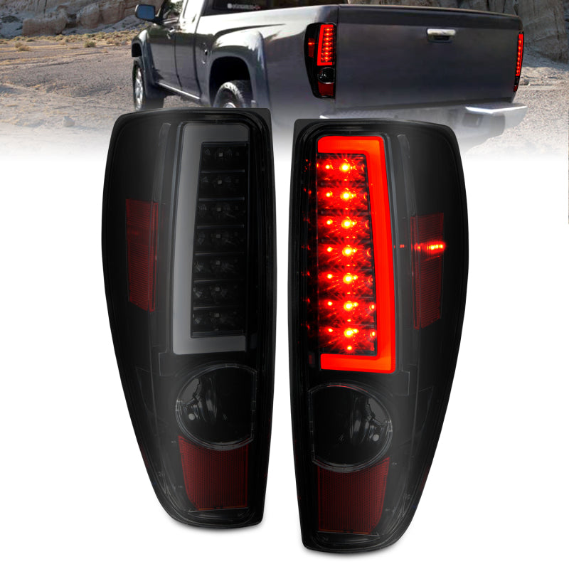 ANZO 2004-2012 Chevrolet Colorado/ GMC Canyon LED Tail Lights w/ Light Bar Black Housing Smoke Lens Tail Lights ANZO