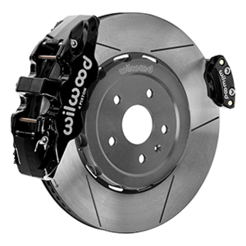 Wilwood 20-23 Chevy Corvette C8 Aero4 Black Rear Big Brake Kit - Slotted Big Brake Kits Wilwood