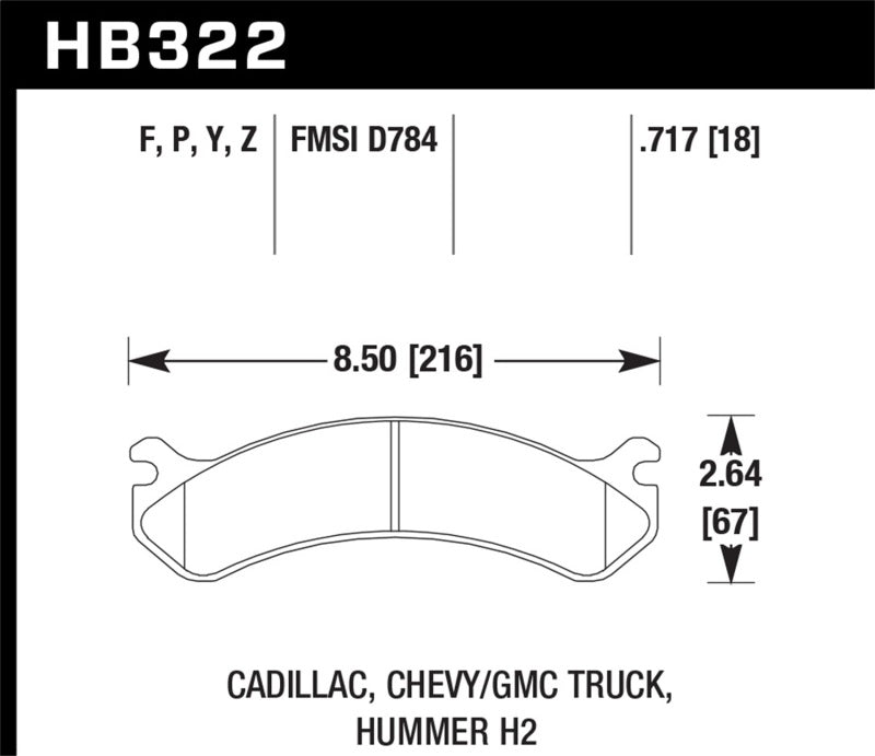 Hawk Chevy / GMC Truck / Hummer LTS Street Front Brake Pads Brake Pads - OE Hawk Performance