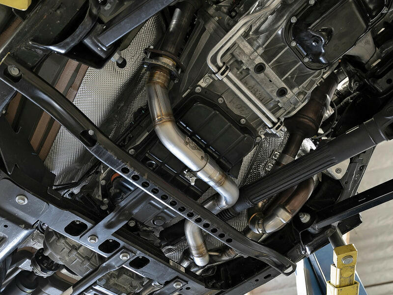 aFe POWER Twisted Steel Y-Pipe 2-1/4in 409 SS Exhaust System 2018 Jeep Wrangler (JL) V6-3.6L X Pipes aFe