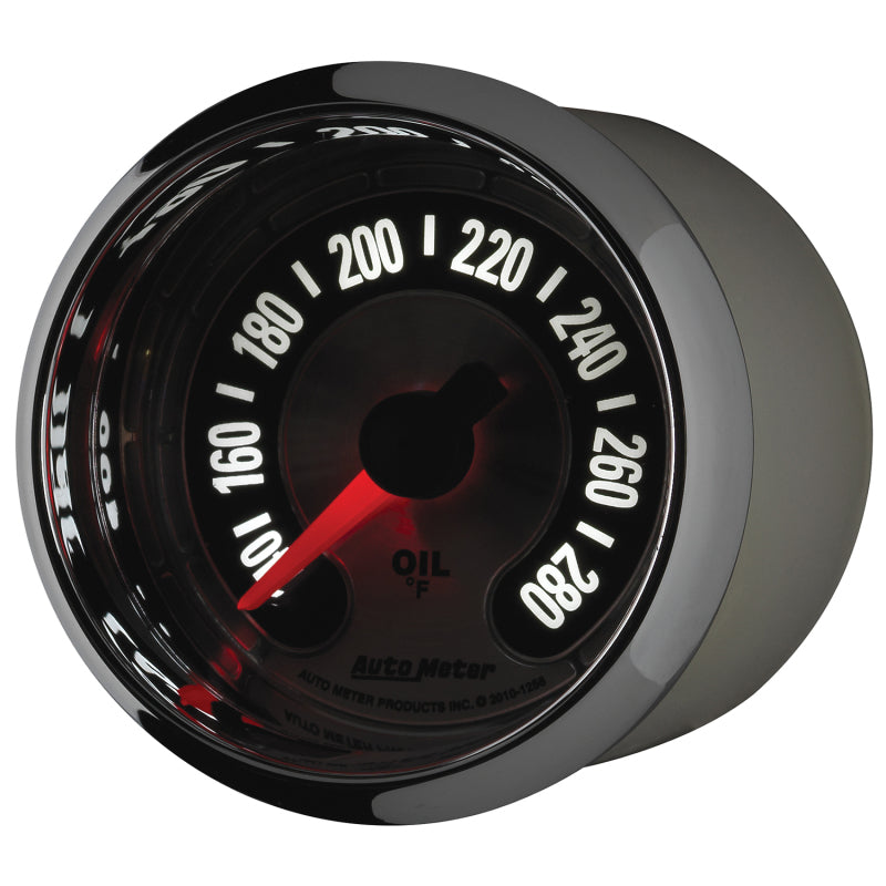 Autometer American Muscle 2-1/16in Full Sweep Electric Digital Stepper 140-280 Deg F Oil Temp Gauge Gauges AutoMeter