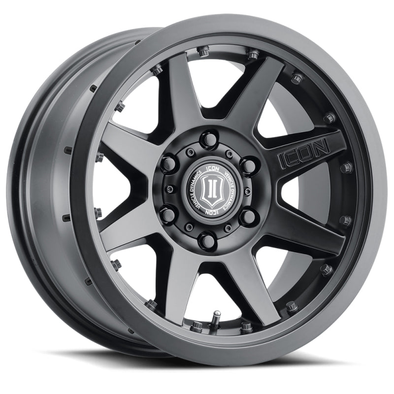 ICON Rebound Pro 17x8.5 6x5.5 25mm Offset 5.75in BS 95.1mm Bore Satin Black Wheel Wheels - Cast ICON