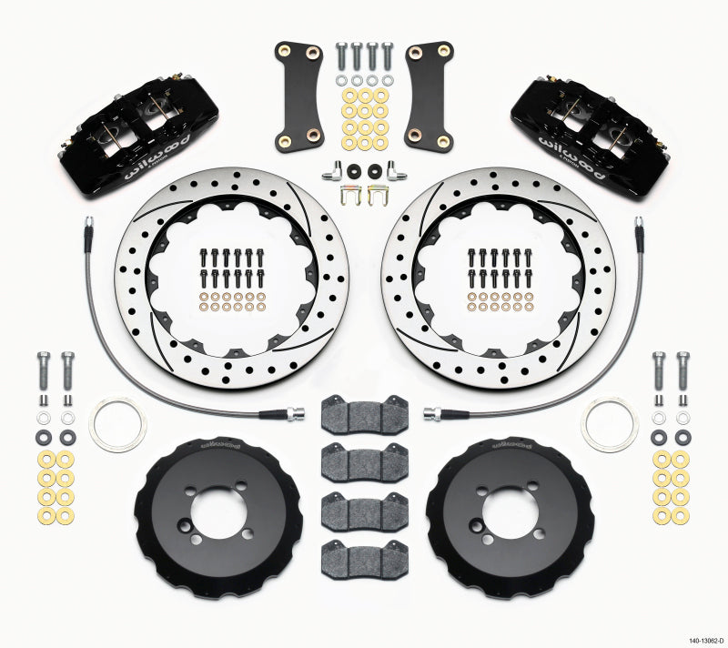 Wilwood Dynapro 6 Front Hat Kit 12.88in Drilled 2002-Up Mini Cooper w/ Lines Big Brake Kits Wilwood