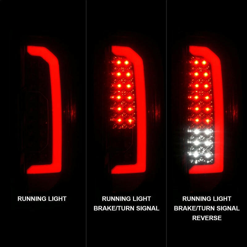 ANZO 15-21 Chevrolet Colorado Full LED Tail Lights w/ Red Lightbar Black Housing Smoke Lens Tail Lights ANZO