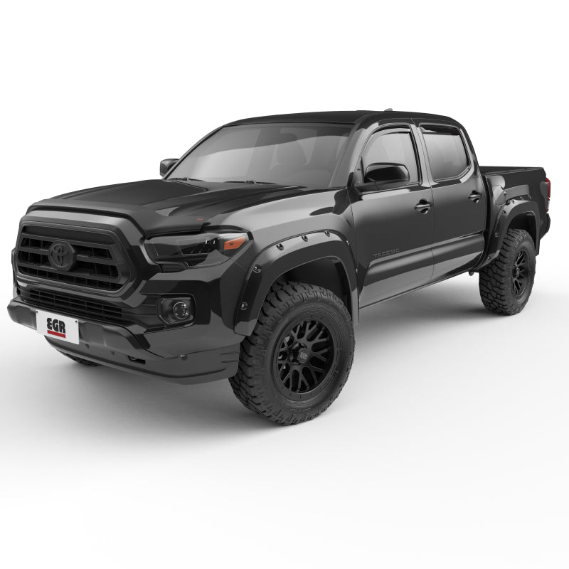 EGR 16+ Toyota Tacoma w/Mudflap Bolt-On Look Color Match Fender Flares - Set - Black Fender Flares EGR