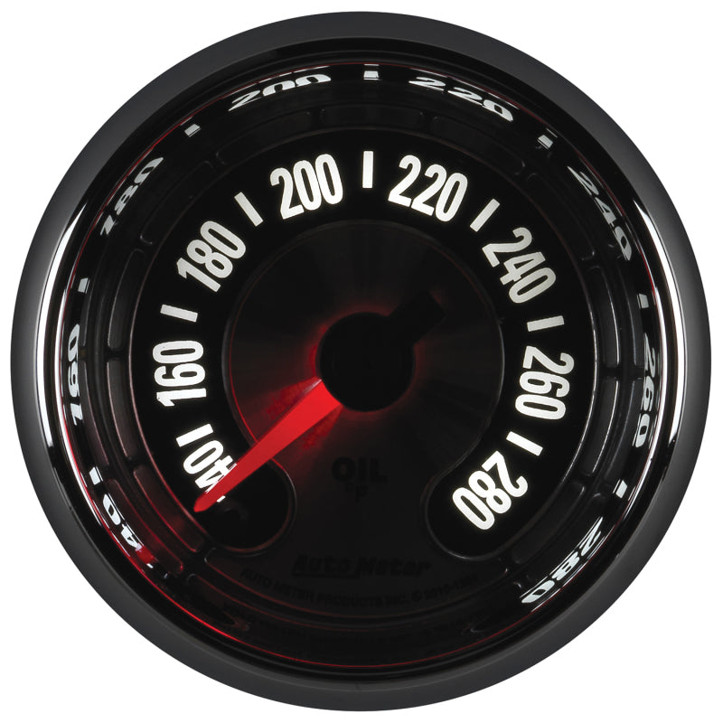 Autometer American Muscle 2-1/16in Full Sweep Electric Digital Stepper 140-280 Deg F Oil Temp Gauge Gauges AutoMeter