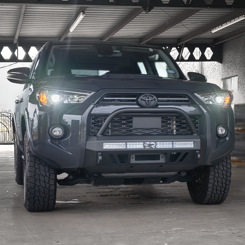 Cali Raised 14-24 Toyota 4Runner Stealth Bumper - Bull Bar / 32In Led Bar Spot W/ Small Switch Bumpers - Steel Cali Raised LED