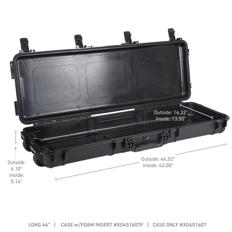 Go Rhino XVenture Gear Hard Case - Long 44in. / Lockable / IP67 / Automatic Air Valve - Tex. Black Cargo Boxes & Bags Go Rhino