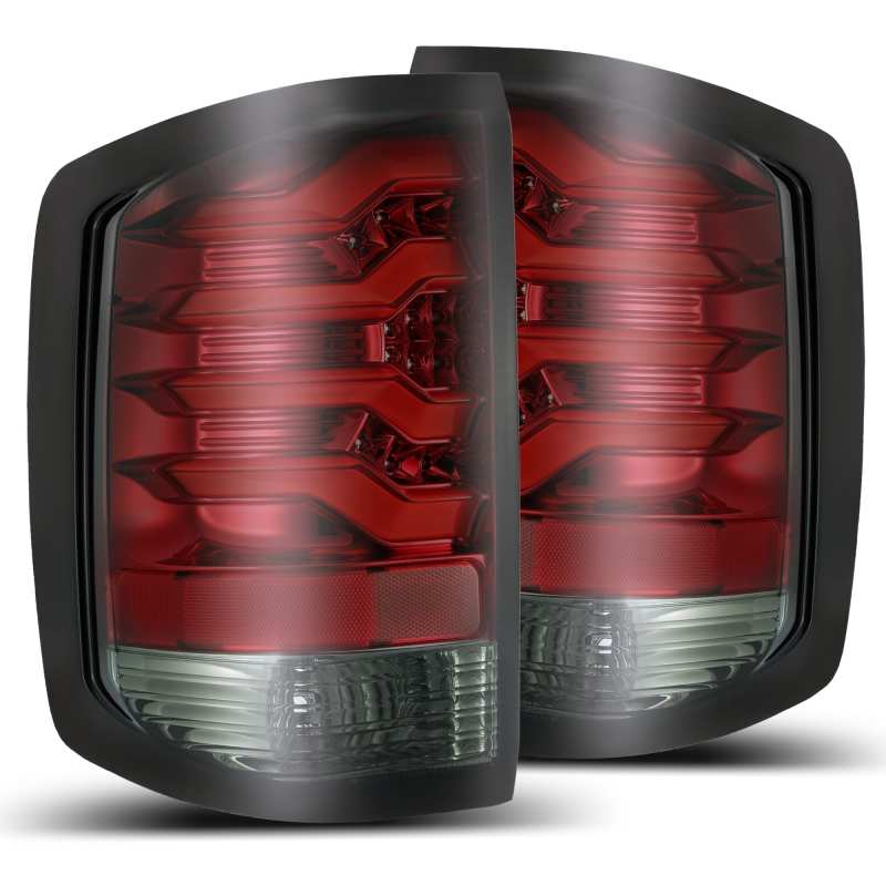 AlphaRex 14-18 Chevrolet Silverado 1500 PRO-Series LED Tail Lights Red Smoke Tail Lights AlphaRex