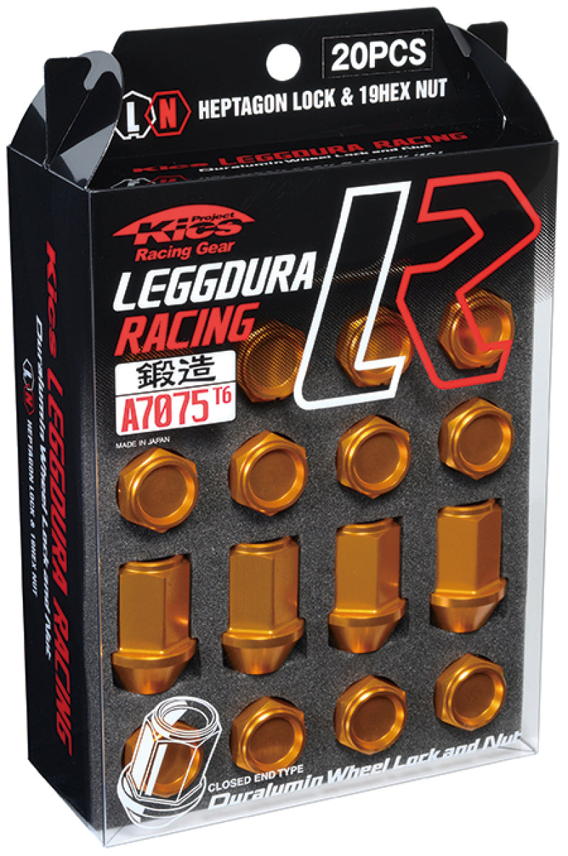 Project Kics 12x1.50 Leggdura Racing Lug Nuts - Yellow Gold w/Laser Logo (20 Pcs) Lug Nuts Project Kics