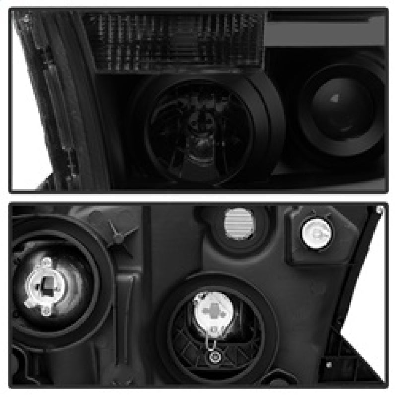 xTune Toyota Tundra 07-13 LED Light Bar Projector Headlights Black Smoked PRO-JH-TTU07-LED-BSM Headlights SPYDER