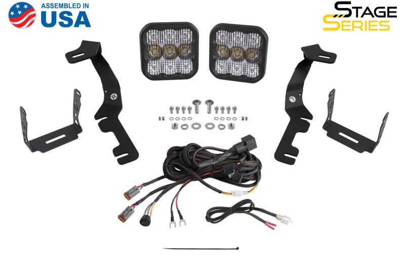 Diode Dynamics Stage Series Ditch Light Kit for 2019-Present Ram SS3 Sport - White Combo Light Accessories and Wiring Diode Dynamics
