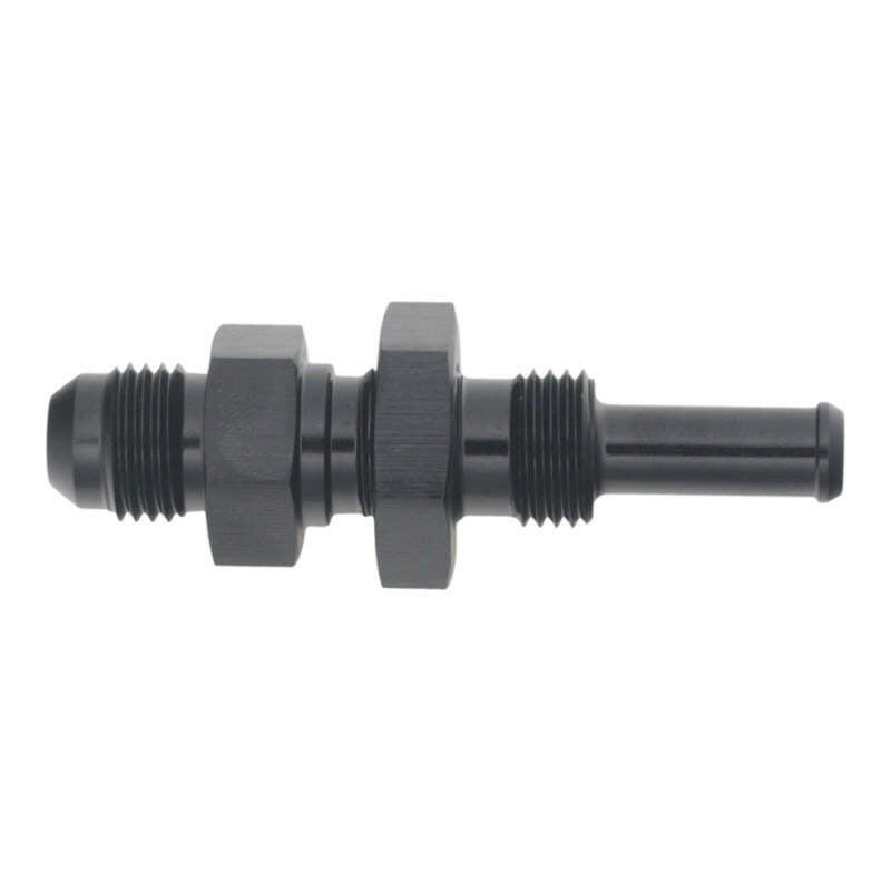 DeatschWerks 6AN Male Flare to Straight 5/16in Single Hose Barb - Anodized Matte Black Fittings DeatschWerks