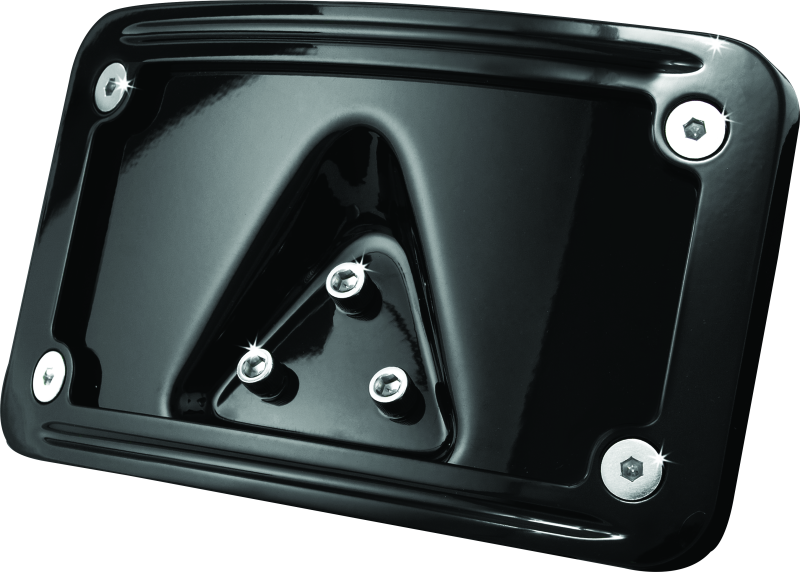 Kuryakyn Curved Laydown License Plate Frame Gloss Black License Frame Kuryakyn