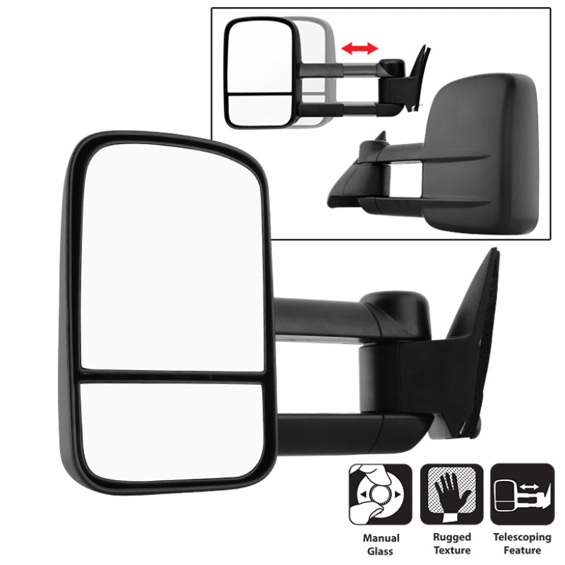xTune Chevy C10 88-98 Manual Extendable Manual Adjust Mirror Left MIR-CCK88-MA-L Side Mirrors SPYDER