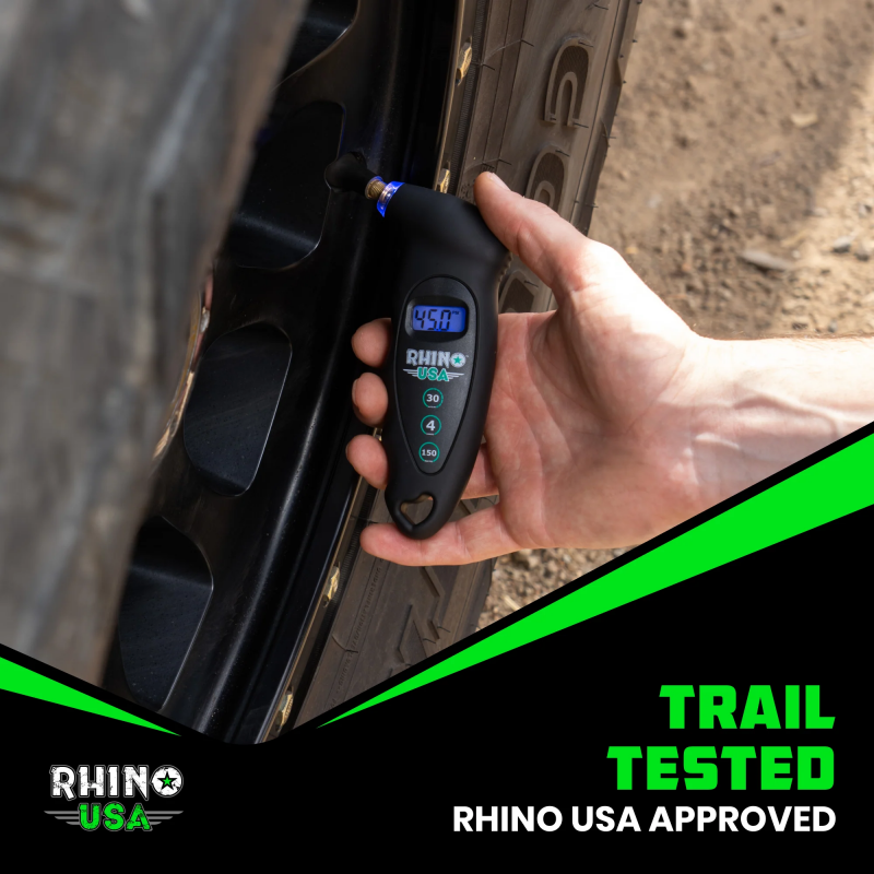 Rhino USA Digital Tire Pressure Gauge 150 Psi (Black) Gauges Rhino USA