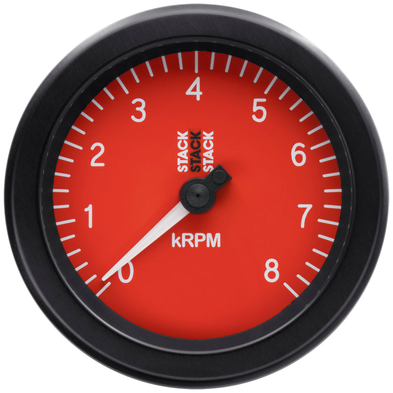 Autometer Stack Sport 88mm 0-8K RPM Tachometer - Red Gauges AutoMeter