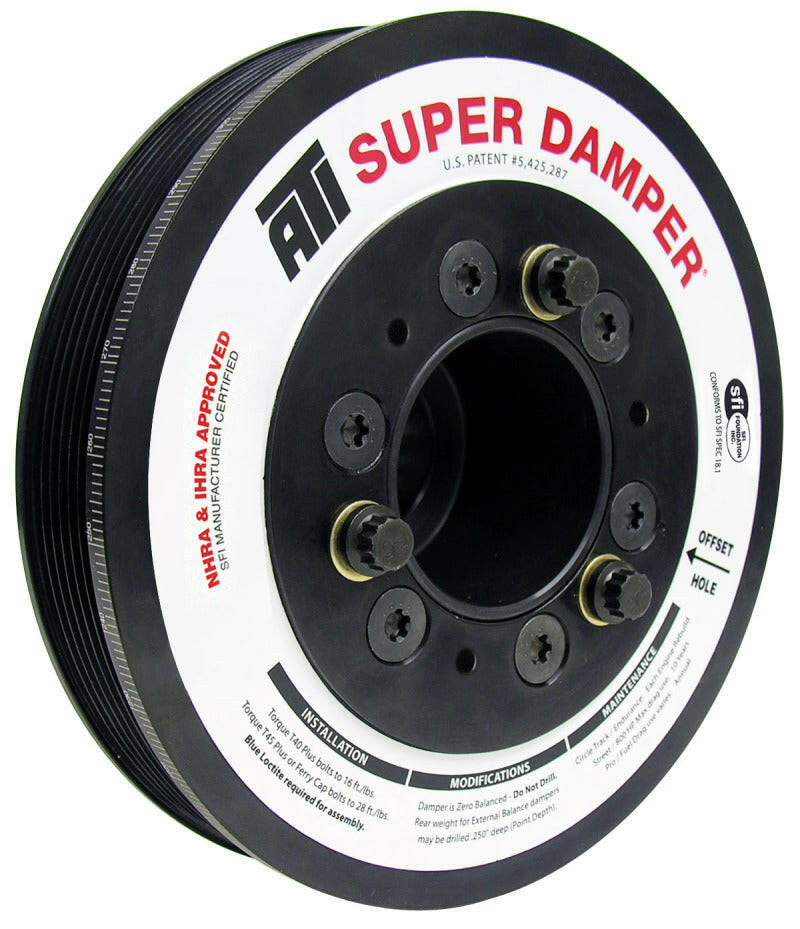 ATI Damper - 7.48in - Alum - 6 Grv - Dodge - 05-10 - 17 Per OD - Non VVT 6.1L/392/426 - 3 Ring Crankshaft Dampers ATI