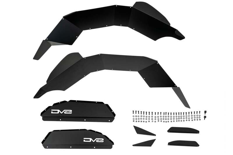 DV8 Offroad 20-24 Jeep Gladiator JT Rear Inner Fender Liners - Satin Black Wheel Well Liners DV8 Offroad